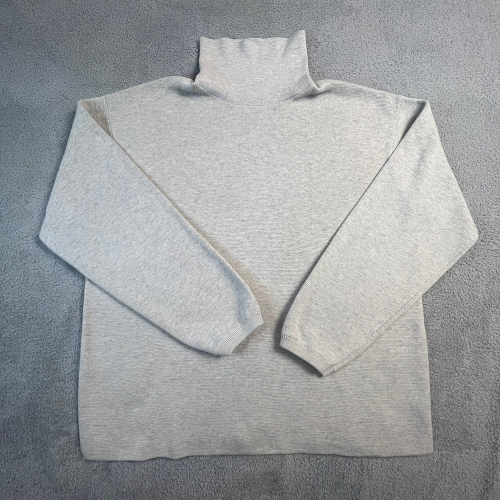 Turtleneck Sweater Mens Large WYM Lidnm GrayTextured Minimalist Knit‎ Japanese